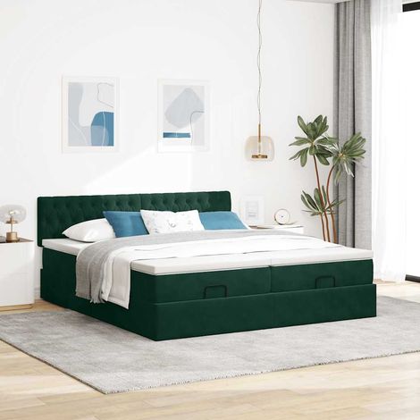 Maison Exclusive - Struttura Letto Pouf con Materassi 200x200 cm Velluto