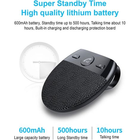 SP11 voiture pare-soleil bluetooth voiture bluetooth téléphone de voiture appel mains libres batterie de grande capacité longue durée de vie (1/4)