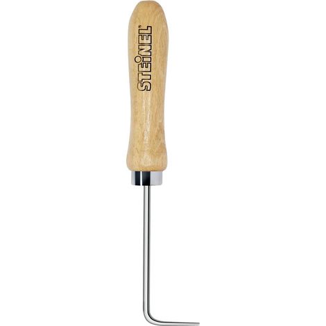 STEINEL 034986 TESTEUR DE COUTURE COURBÉ POUR OUTILS DE SOUDURE POIGNÉE EN BOIS POUR TOITURES, FILMS ET BÂCHES