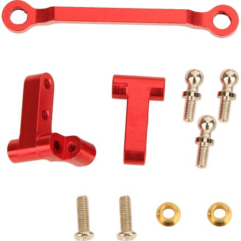 Barre de direction en alliage d'aluminium pour voiture RC 1/18 A949 A959-B A969 A979 K929 - Rouge (1/5)