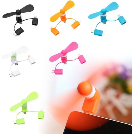 Ventilatore per cellulare in 6 colori, mini ventilatore per telefono, ventilatore universale, mini ventilatore silenzioso per cellulare e tablet (1/5)