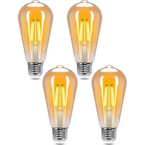Ampoules LED E27 ST64 Vintage 4W Lumière Chaude (Pack de 4 unités)