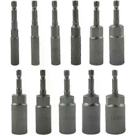 1 embout de vissage extra profond de 80 mm de longueur, douille hexagonale de 6,35 mm (1/4 pouce) pour outil électrique 55-19 mm (1/5)