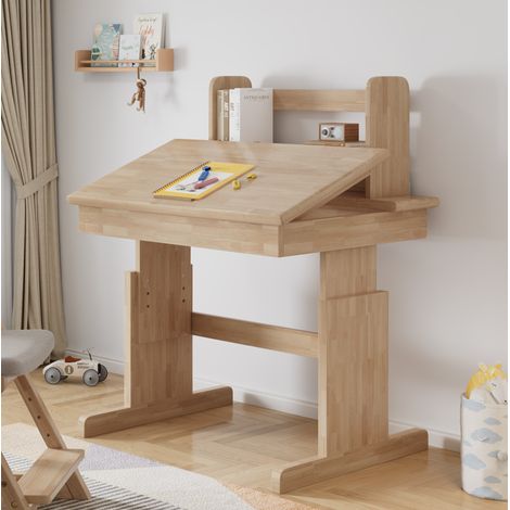 Escritorio infantil regulable en altura de madera con tablero inclinable y atril (1/5)