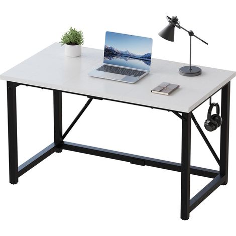 Bureau d'Ordinateur 120 x 50cm, Table, pour Maison, Salon, Blanc (1/5)
