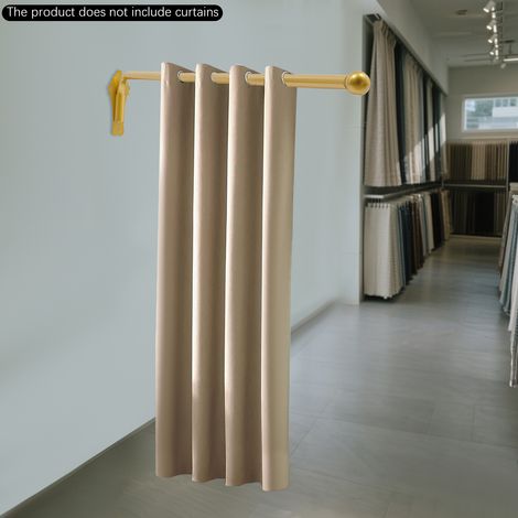 Senderpick – Tringle à rideaux pivotante 120 cm – Support mural en acier doré – Capacité 9 kg – Design moderne et minimaliste (1/5)
