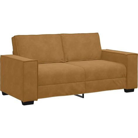 Divano a 2 Posti  Sofa Marrone 180x78x84 cm in Velluto (1/5)