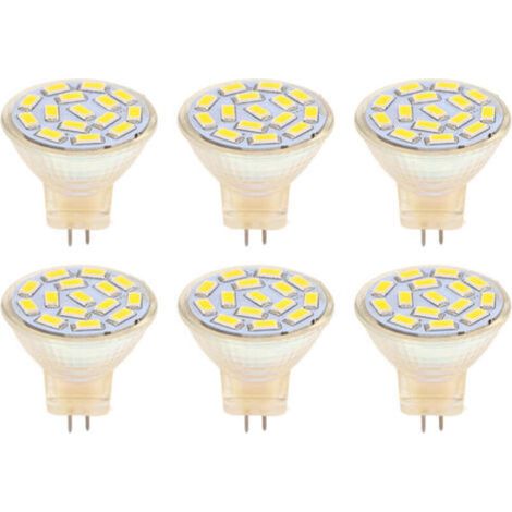 Ampoule LED GU4 270LM 15LED, ampoule à économie d'énergie MR11, perles de lampe sur piste 12V 3W, lumière chaude 3000K, 6 pièces