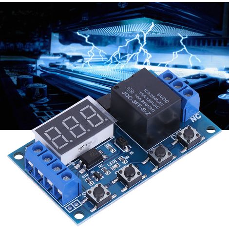 Module de relais de temporisation cyclique marche/arrêt à déclenchement différé DC 6V30V, avec affichage LED numérique, alimentation Micro USB 5V. (1/5)