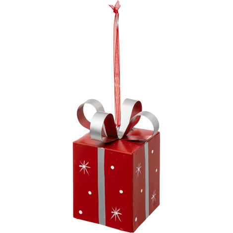 SDN CAG METAL GESCHENK ROT 8CM - Feeric lights & christmas