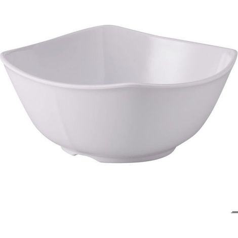 Bol Carré - Mélamine - Blanc - Lavable Au Lave-Vaisselle - Pour Adulte - 1 Pièce