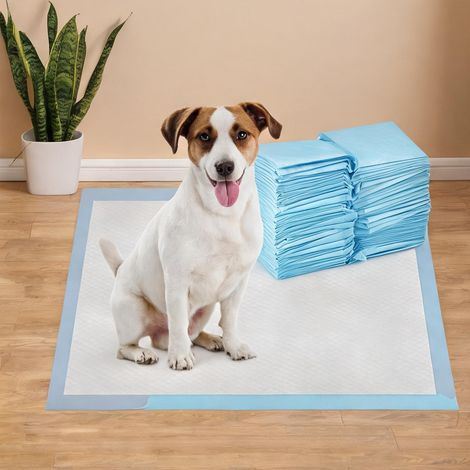 Tapis d'éducation pour chien en non-tissé 45 x 60 cm parquet azul (1/5)