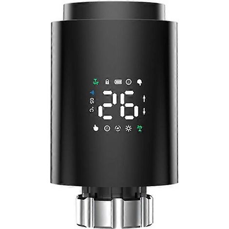 Actionneur de radiateur Tuya Smart ZigBee TRV programmable avec application de commande à distance, noir (1/5)