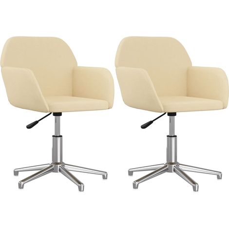 Maison Exclusive - Sedie da Pranzo Girevoli 2 pz Crema in Tessuto