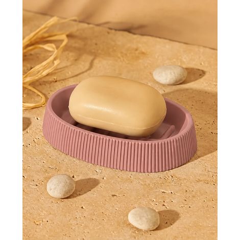 Portasapone da appoggio in plastica rosa London (1/2)