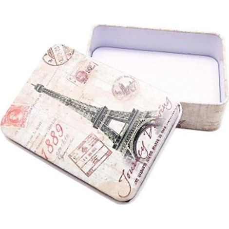 Boîte de rangement rectangulaire portable avec couvercle, style dessin animé, pour bijoux, pièces de monnaie, thé, bonbons, pilules (multicolore, 1 pièce) (1/4)