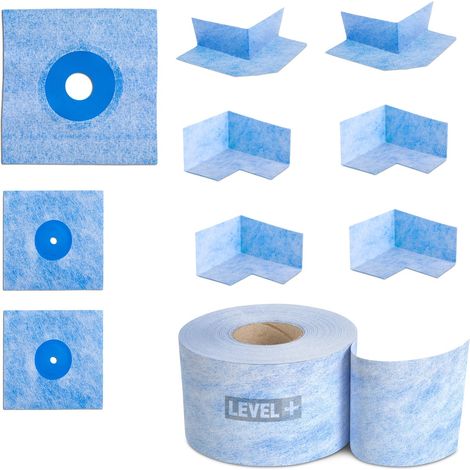 LEVEL+ Bandset Dusche Balkon Dichtband Dichtbahn Duschelement Ecken Profi Set B3 (1/5)