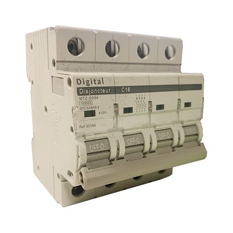 Digital 02164 Circuit breaker 4P 16A 415V curve C 10kA