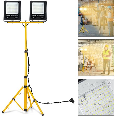 AUFUN Projecteur de chantier à LED avec trépied et câble 3M Projecteur de travail à LED étanche IP66 pour l'intérieur et l'extérieur (1/5)
