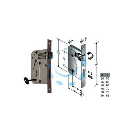 SERRATURA A BUSSOLA PATENT RIDOTTA DA INFILARE BORDO QUADRO BRONZATO - mm.50 (48042050+C)