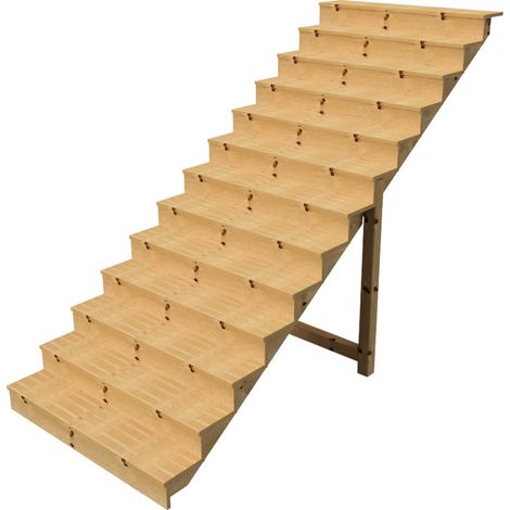 Holztreppe Höhe 224cm 13 Stufen, Breite 140cm, MIT Setzstufen