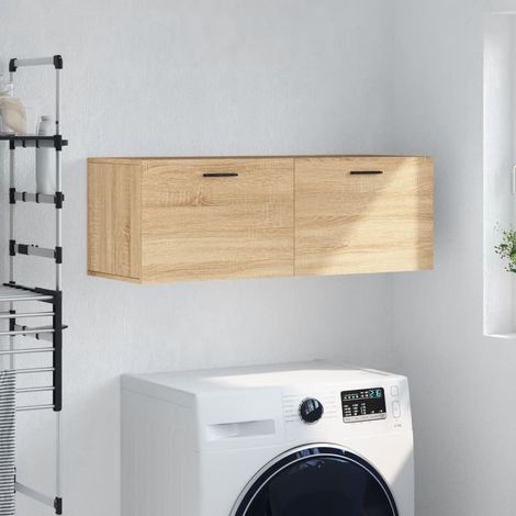 Armoire murale, Placard de Rangement Toilettes, Meuble Haut de Salle de Bain chêne so100x36,5x35 cm bois d'ingénierie LKOWF24422 (1/5)