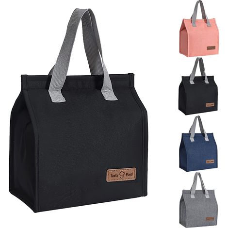 Yikki Insulated Lunch Bag for Men, Women, Children, Reusable Insulated Lunch Bag, Waterproof Lunch Bag for Work, Office, School, Picnic, Travel, Picnic (Black) (1/5)