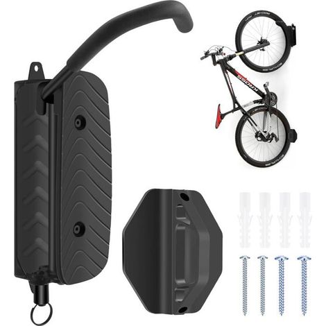 Porte-vélos mural pivotant - Angle et distance au mur réglables pour garage, VTT, vélo de route, rangement de vélos (1/4)