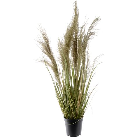 Kaemingk künstliche Graspflanze mit Federn im Topf 85 cm Pflanze