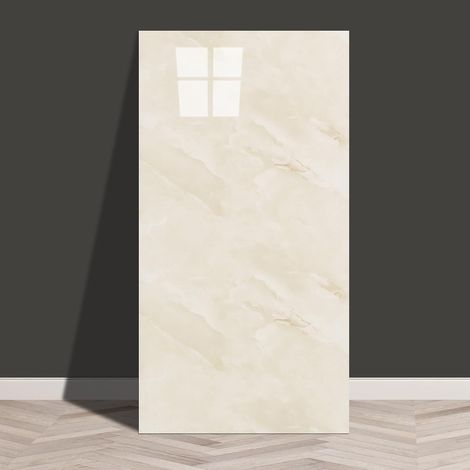 Lot de 10 papiers peints auto-adhésifs effet marbre imperméable blanc cassé 30x60cm, amovibles pour décoration (1/5)