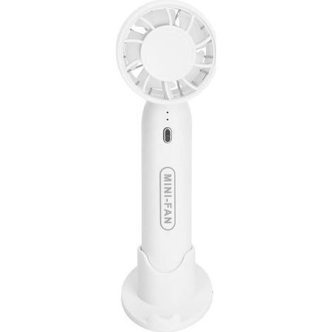 Ventilateur rechargeable avec support, 3 vitesses, silencieux, portable, adapté aux étudiants (blanc) (1/5)
