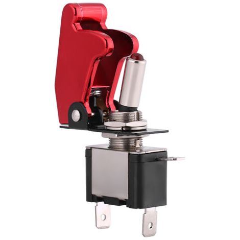 QORVA-Couvercle rouge pour voiture de course, lumière LED SPST, interrupteur d'allumage à bascule, commande marche/arrêt, 12V, 20a
