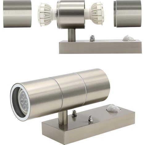 Set aus 2 Außenwandleuchten, anthrazitgrau GU10 Up Down, elektrische Außenwandleuchten, IP44 wasserdichtes Aluminium, netzbetrieben für Terrasse, Balkon, Veranda. (1/3)