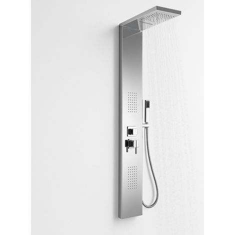 Colonna doccia 002 4 funzioni acciaio inox getto a cascata 2 bocchette idro lombari l20xp44xh170 finitura- cromo lucido - confezione 1 (1/5)