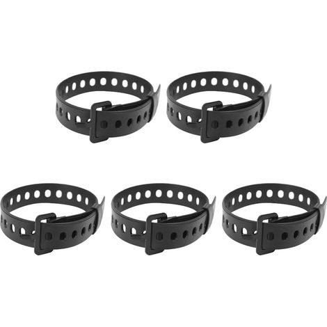 Lot de 5 sangles d'arrimage pour bagages en caoutchouc Noir (1/3)