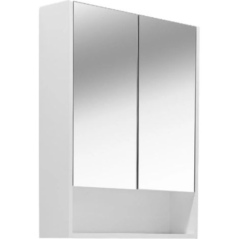 Naturel Lucca Badezimmerschrank montiert 60x75 cm, Laminat, 4 Einlegeböden, Spiegel weiß (LUCCA60CABW)