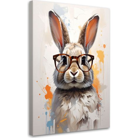 Bilder Kaninchen mit Brille in Beige 20x30 (1/5)