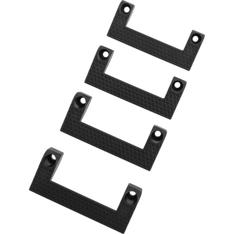 Lot de 4 crochets outils universels en plastique 9 cm large fixation vissees etable equipements bricoleurs charpentiers noir (1/5)