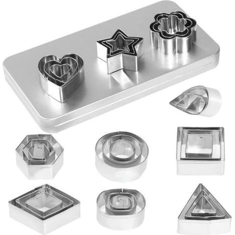 Emporte-Pièces - Acier Inoxydable - 30 Pièces - Pour Pâtisserie et Décoration de Gâteaux - Dimensions 17 x 9 x 1,7 cm (1/5)