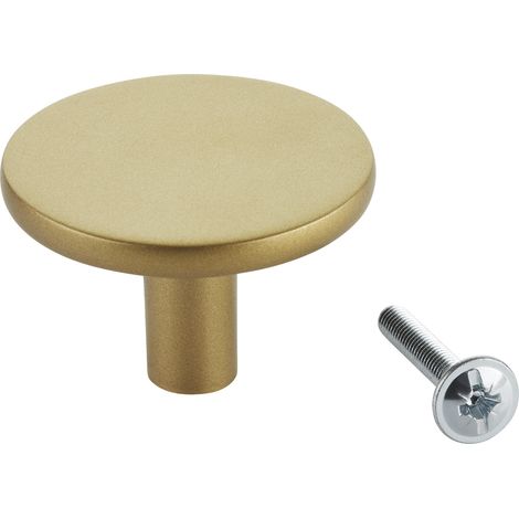 SOTECH Möbelknopf Schubladenknopf SW169 Ø 40mm Höhe 27 mm Schrankknopf aus Metall Goldoptik, 1 Stück