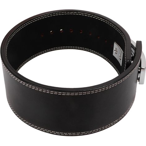 Ceinture de musculation en cuir noir pour squats, soutien lombaire et entraînement de force. Équipement de protection sportive. (1/5)