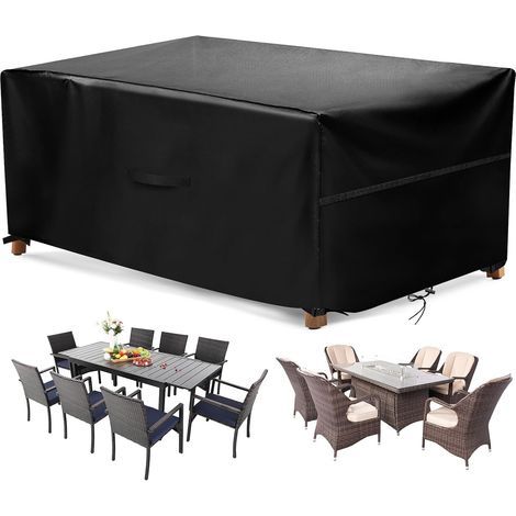 Gartenmöbelabdeckung, wasserdichtes 210D Oxford-Gewebe, Schutzhülle für Gartenmöbel, Tischabdeckung, 180 x 120 x 74 cm (1/5)