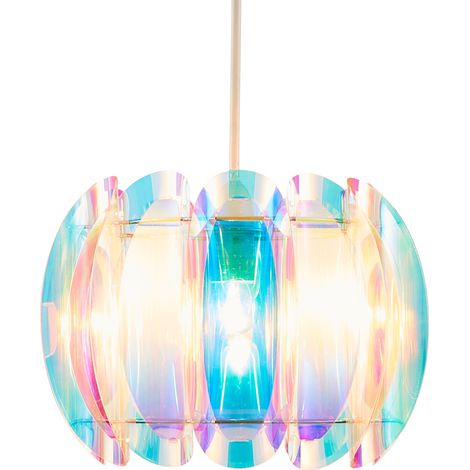 Litecraft Glow Light Shade Taco Easy Fit 30cm Ceiling Lampshade - Iridescent