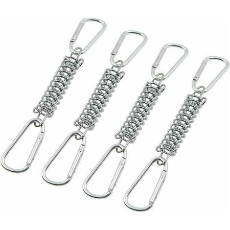 Support de fixation pour auvent avec boucle à ressort de tension - Accessoires Sun Sail, acier inoxydable, 4 ressorts hélicoïdaux et 8 mousquetons pour auvents de tente, lot de 4 (1/5)