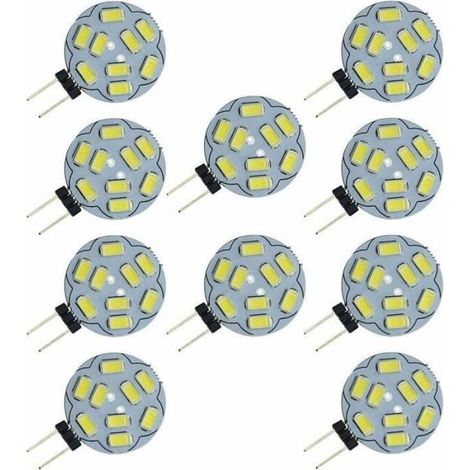 Paquet de 10 ampoules LED G4 9 SMD 5730 12V AC/DC culot bicanal (1/5)