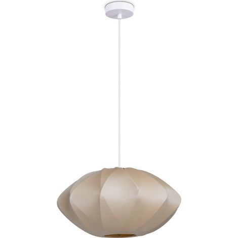 Paco Home Lámpara Colgante  Luminaria De Suspensión Salón Dormitorio Comedor Moderna Nylon E27 Beige, Lámpara colgante - Tipo 2