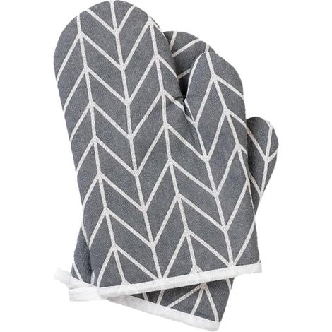 Cotton Double Oven Gloves Heat Resistant for Home Cooking Baking BBQ (1/4)
