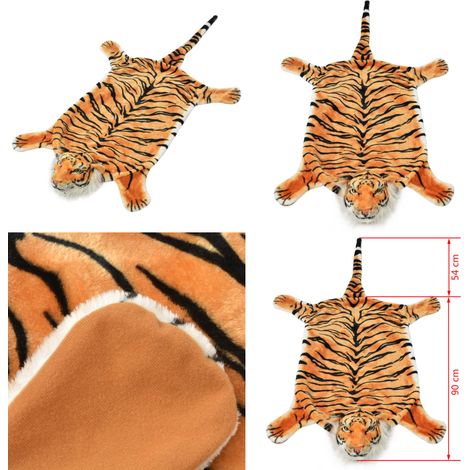 Tapis en peluche en forme de tigre 144 cm Marron - Tapis Tigré - Tapis Animal - Décoration Intérieure - Tapis Moelleux - Tapis Enfant - Home & Living (1/5)