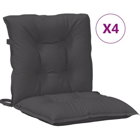 Cojines silla respaldo bajo 4 ud tela gris antracita melange vidaXL