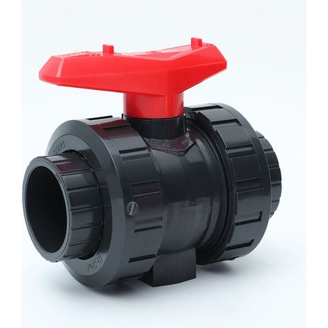 PVC-Kugelhahn I 25 mm I 3/4 Zoll Klebemuffen und Fittings I Absperrventil I PVC-Rohrverschraubung I Kugelhahn für den Schwimmbad- und Teichbau (1/4)